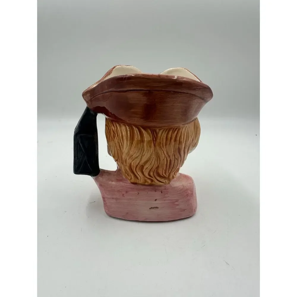 Vintage Pirate Themed Toby Mug Pitcher Creamer Glazed Hand Painted Ceramic